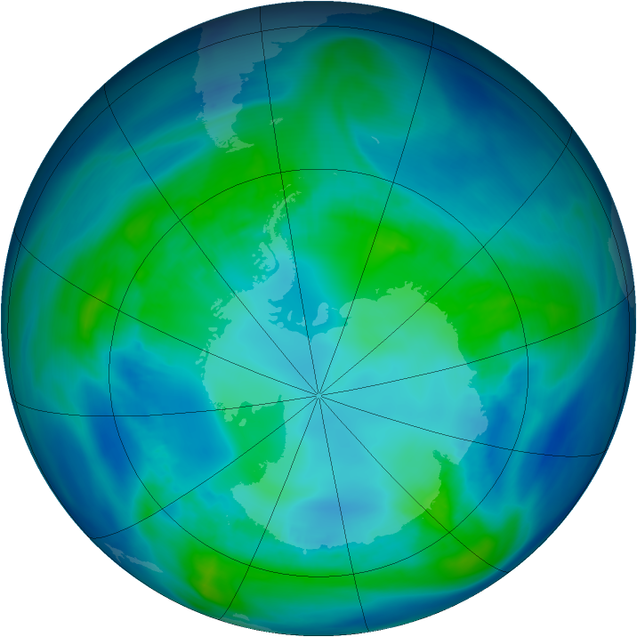 Antarctic ozone map for 23 April 2006